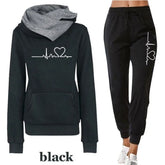 Women's Autumn Tracksuit – Hoodie & Black Pants Set