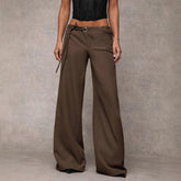 Women's Casual Fashion Design Low-waist Slightly Flared Suit Pants