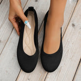Women’s Round Toe Slip-On Knit Flats