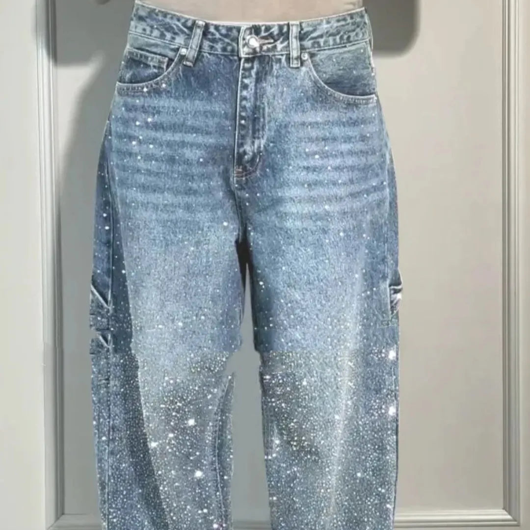 Shiny Wide-Leg Women’s Jeans