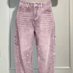 Shiny Wide-Leg Women’s Jeans