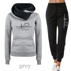 Women's Autumn Tracksuit – Hoodie & Black Pants Set