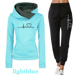 Women's Autumn Tracksuit – Hoodie & Black Pants Set