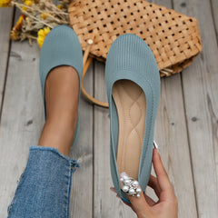Women’s Round Toe Slip-On Knit Flats