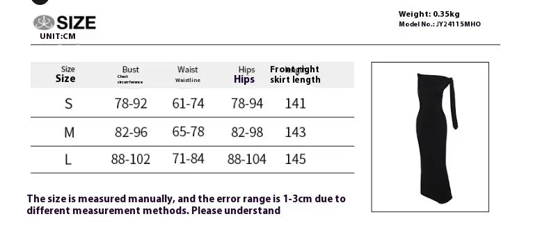 Women’s One-Shoulder Ribbon Long Party Dress