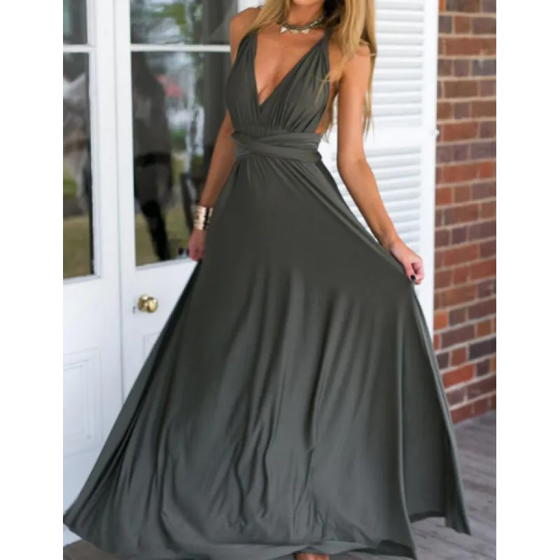 Women’s Sexy Backless Bandage Maxi Dress