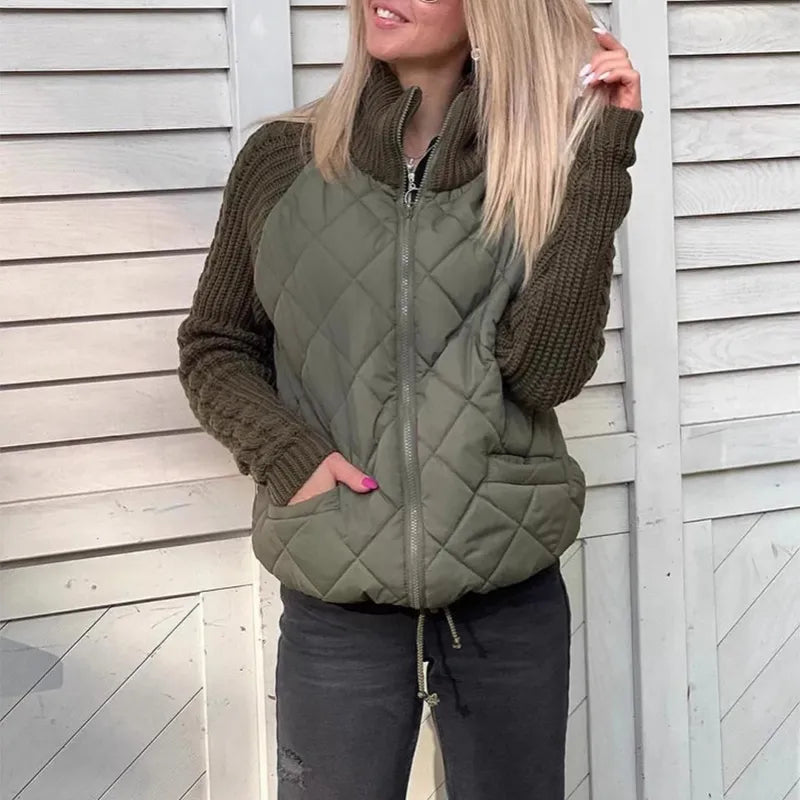 Women's Winter Cotton Jacket – Warm, Zippered & Stylish