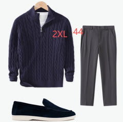 Sweater Loose Zip Pullover Knitting Sweater Coat Men