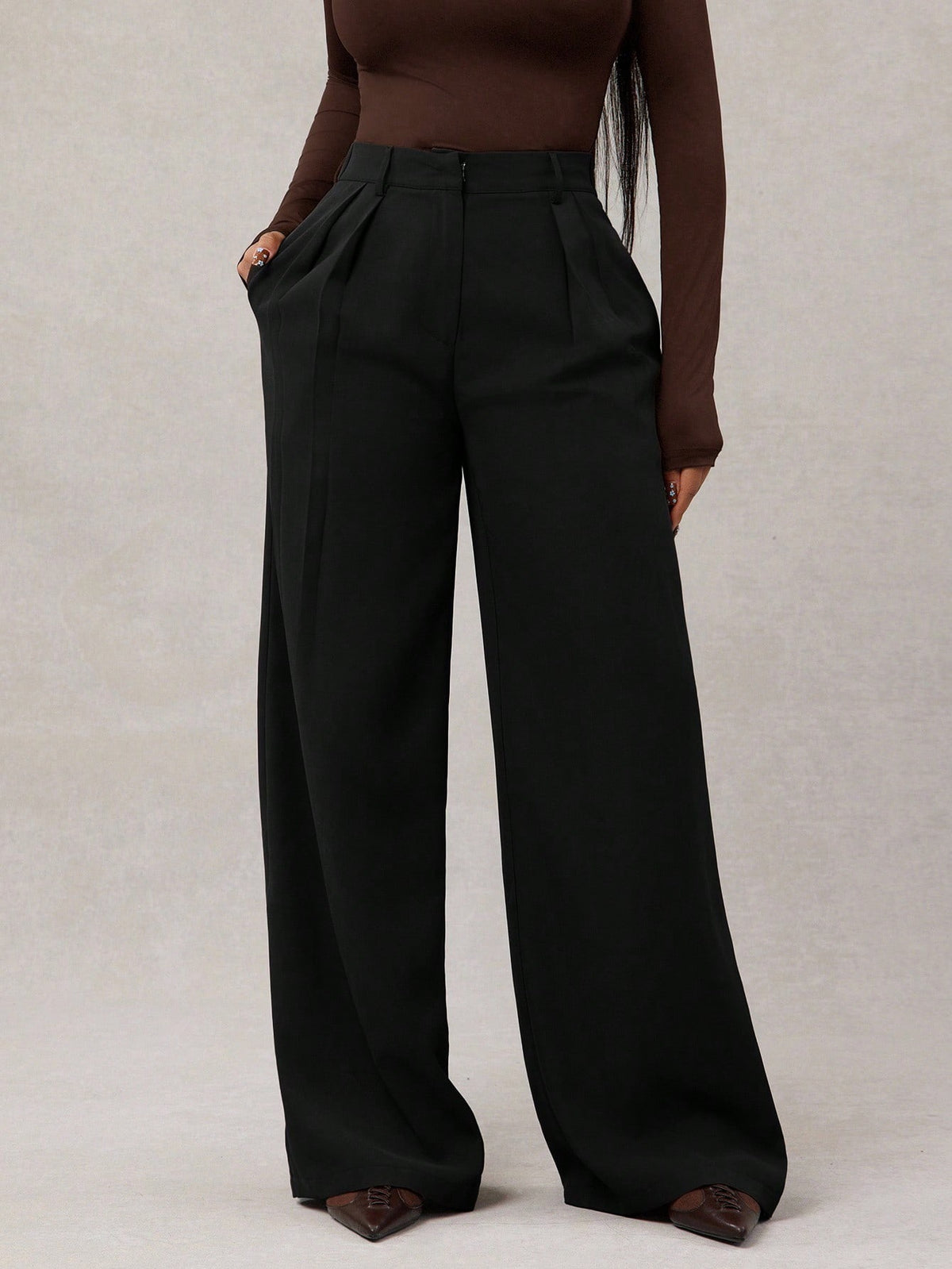 New Women's Casual Loose Straight-leg Business Commuting Wide-leg Pants
