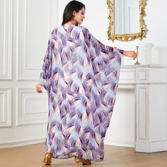 Women's Arabic Print Long Sleeve Dress