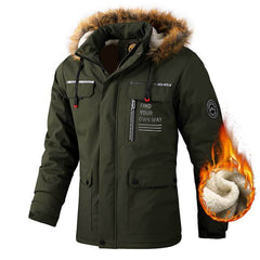 Men's Casual Hooded Jacket Parka Autumn And Winter Windproof Coat