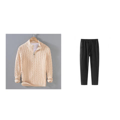 Sweater Loose Zip Pullover Knitting Sweater Coat Men