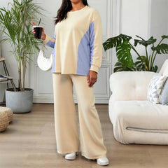 Front Short And Back Long Splicing Design With Pockets Top And Pants Set