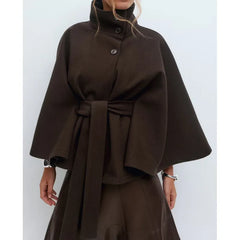 Women’s Belted Batwing Winter Coat