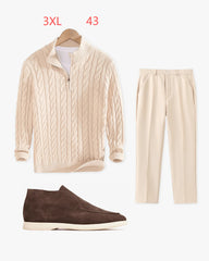 Sweater Loose Zip Pullover Knitting Sweater Coat Men