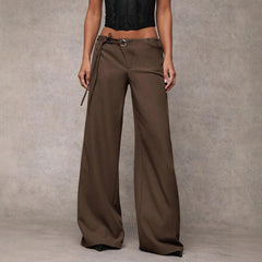 Women's Casual Fashion Design Low-waist Slightly Flared Suit Pants