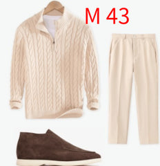 Sweater Loose Zip Pullover Knitting Sweater Coat Men