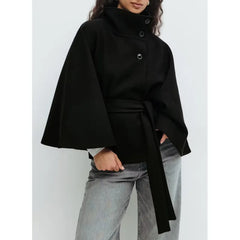 Women’s Belted Batwing Winter Coat