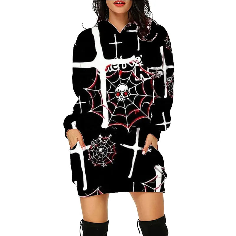 Women Halloween Print Hoodie