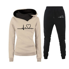 Women's Autumn Tracksuit – Hoodie & Black Pants Set