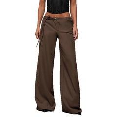 Women's Casual Fashion Design Low-waist Slightly Flared Suit Pants