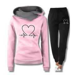 Women's Autumn Tracksuit – Hoodie & Black Pants Set