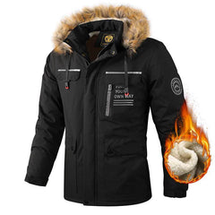 Men's Casual Hooded Jacket Parka Autumn And Winter Windproof Coat