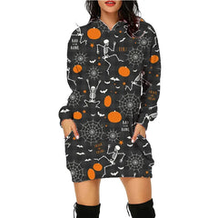 Women Halloween Print Hoodie