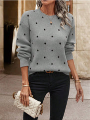 Polka Pullover Sweater Casual Long-sleeved