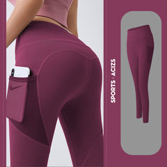 Women Yoga Pants With Pocket Leggings Sport Gym Tummy Control Jogging Tights Female Fitness Pants