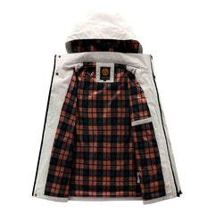Men's Casual Hooded Jacket Parka Autumn And Winter Windproof Coat