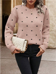 Polka Pullover Sweater Casual Long-sleeved
