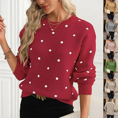 Polka Pullover Sweater Casual Long-sleeved