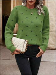 Polka Pullover Sweater Casual Long-sleeved