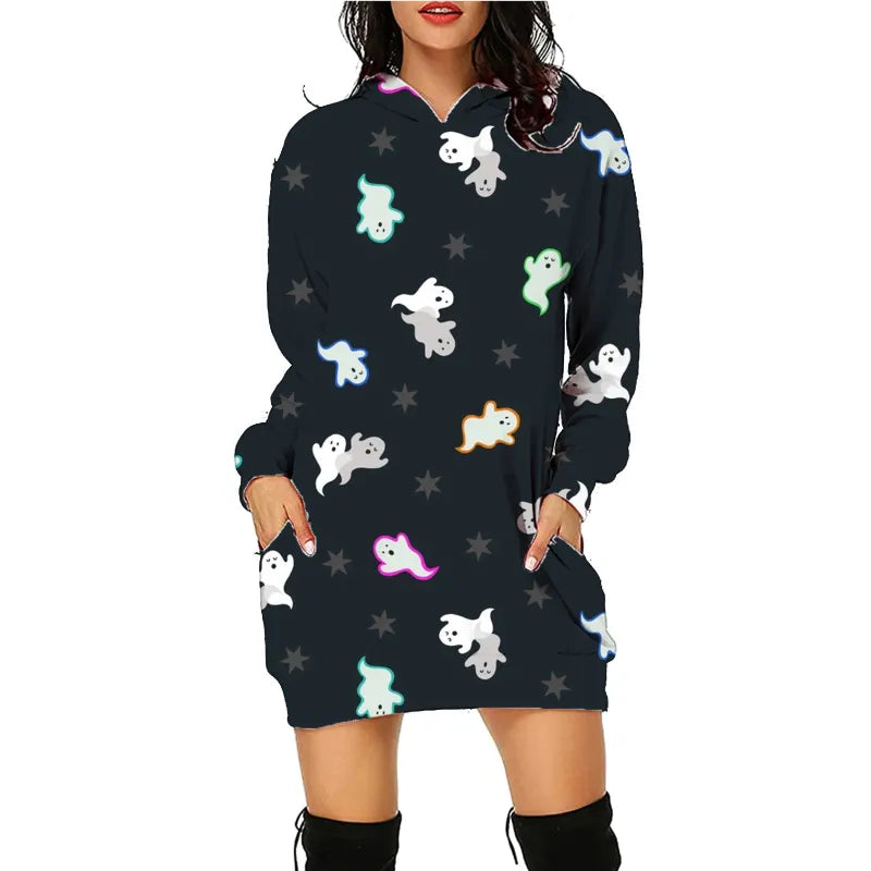 Women Halloween Print Hoodie