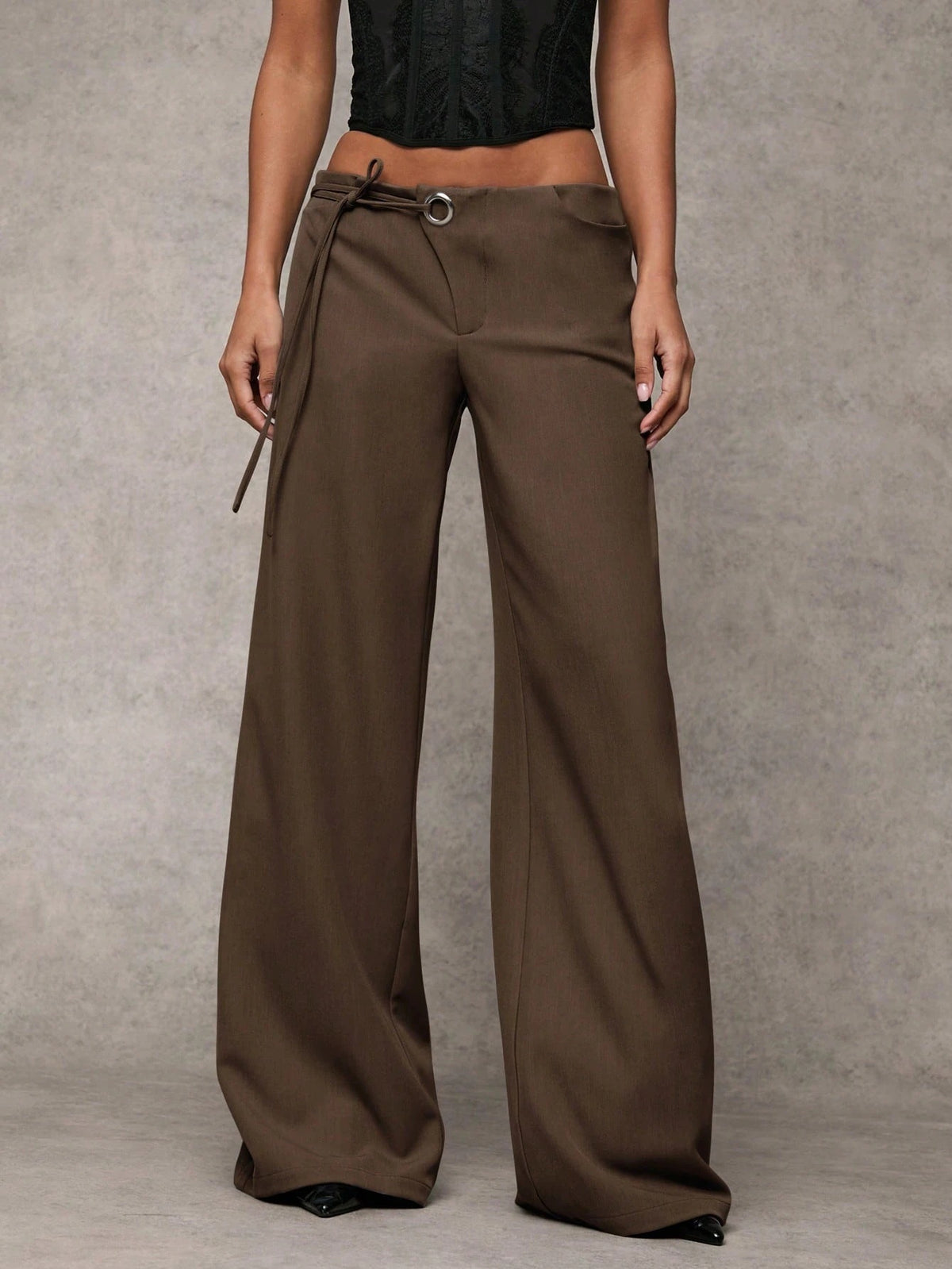 Women's Casual Fashion Design Low-waist Slightly Flared Suit Pants