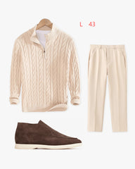 Sweater Loose Zip Pullover Knitting Sweater Coat Men