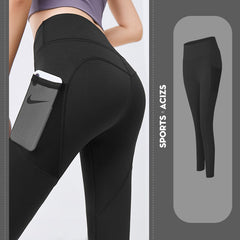 Women Yoga Pants With Pocket Leggings Sport Gym Tummy Control Jogging Tights Female Fitness Pants
