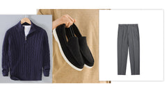 Sweater Loose Zip Pullover Knitting Sweater Coat Men