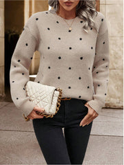 Polka Pullover Sweater Casual Long-sleeved