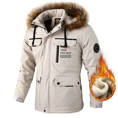 Men's Casual Hooded Jacket Parka Autumn And Winter Windproof Coat