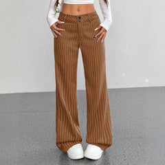 New Women's Korean And Japanese Slim-fit Striped Flared Casual Pants